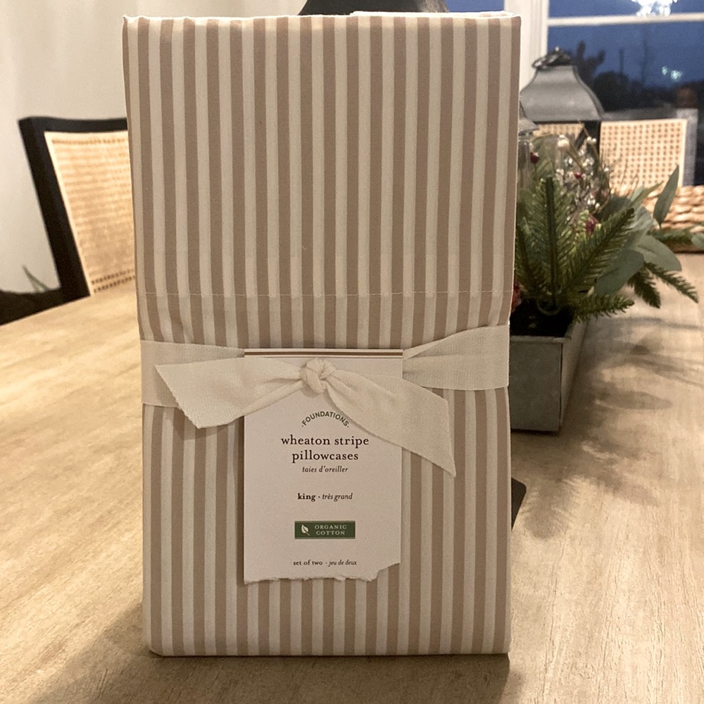 Pottery Barn Wheaton Stripe Pillowcase Set - King size